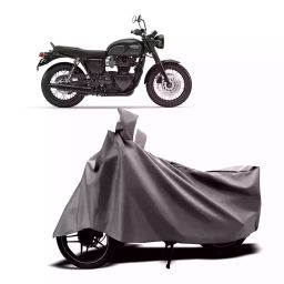 Auto Pearl Two Wheeler Cover with Bag for Triumph Bonneville T120 Black BS6, Silver-image-95