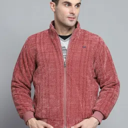 Monte Carlo Red Regular Fit Self Pattern Reversible Jacket image 5