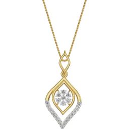 EMORI 14k (585) Yellow Gold Serene Blossom Diamond Pendant-image-5