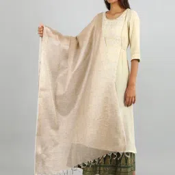 Aurelia Beige Self Design Dupatta-15