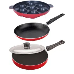 Nirlon Non-Stick Red Aluminium Cookware Combo Gift Set with Bakelite H & le - (2.6mm)-15