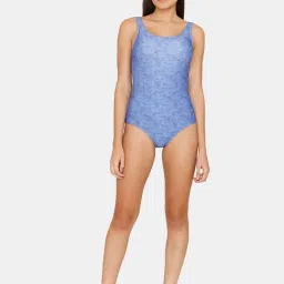 Zelocity by Zivame Amparo Blue Printed Padded Slip-On Malliot-image-15
