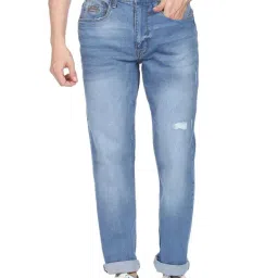U.S. Polo Assn. Blue Cotton Regular Fit Distressed Jeans-picture-29