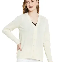 Monte Carlo Cream Wool Open Front Cardigan-image-2