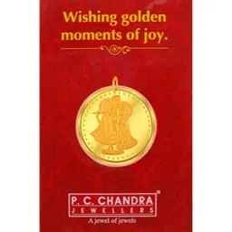 P.C. Chandra Jewellers 22k (916) 10gm Yellow Gold Radha-Krishna Coin Pendant-image-99