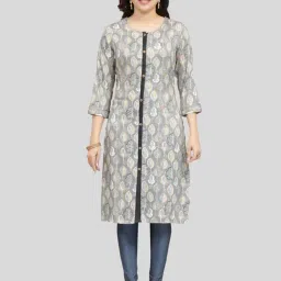 Saree Swarg Grey Printed Straight Kurta-image-82