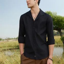 Campus Sutra Black Regular Fit Shirt-image-16