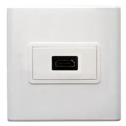 MakWorld Socket Plug Jack Cable With Wall Mount Plate Plastic White-27