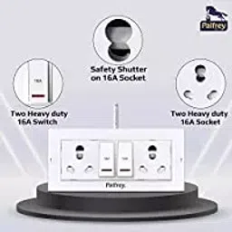 Palfrey Electric Extension Board  16A + 16A with Two Switch LED Indicator and Heavy Duty 15 Meter Wire image 2