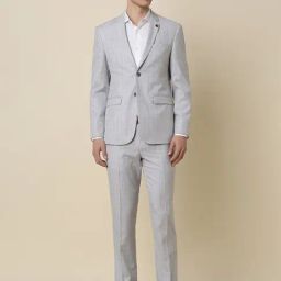 Allen Solly Grey Slim Fit Checks Two Piece Suit-image-91