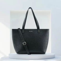 Fastrack Black Solid Large Tote Handbag with Pouch-image-97