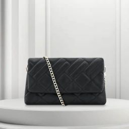 Fastrack Black Textured Medium Sling Handbag-94