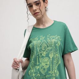 The Roadster Life Co. Women Printed Pure Cotton Oversized T-shirt-picture-0