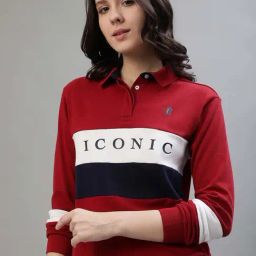 Iconic Red Cotton Color-Block T-Shirt-picture-16