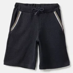 United Colors of Benetton Boys Blue Cotton Textured Shorts-image-66