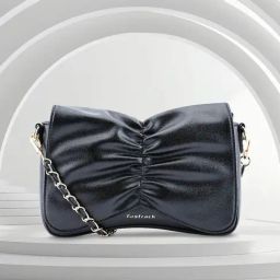 Fastrack Black Textured Medium Sling Handbag-91