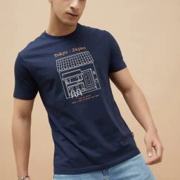 Fame Forever By Lifestyle Navy Regular Fit Printed T-Shirt-image-66