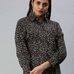SHOWOFF Black Floral Printed Shirt-image-22