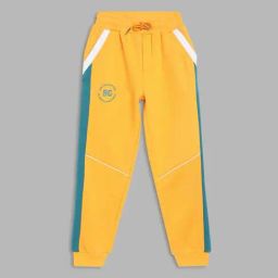 Blue Giraffe Boys Yellow Cotton Color Block Trackpant-picture-14