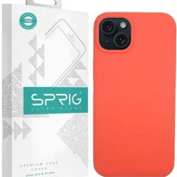 Sprig Liquid Silicone Back Cover for Apple iPhone 15 Plus (Orange)-image-98