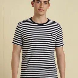 Allen Solly Men Striped Round Neck Cotton T-shirt-image-55