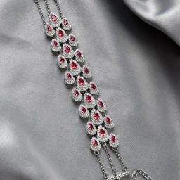 Voylla Silver Royal Romance Blossom Statement Classic Bracelet-picture-30