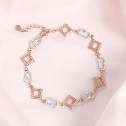 Zavya 925 Silver Love Geometry Dual Plated Bracelet for Women-image-69