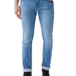 Parx Medium Blue Cotton Blended Slim Fit Jeans-picture-48