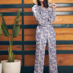 KASSUALLY Blue & White Printed Co-Ord Set-image-76
