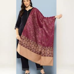 Aarika Purple Wool Woven Design Shawl-picture-1