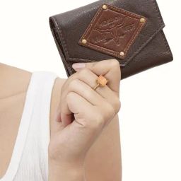 Hidesign WILD WEST  Brown & Tan Textured Tri-Fold Wallet for women-13
