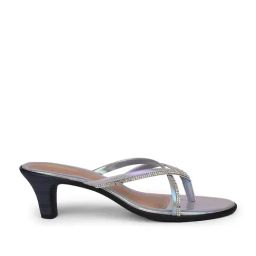 Bata Women's Grey Cross Strap Sandals-7
