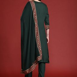 Anouk Ethnic Motifs Printed Regular Kurta With Trousers & Dupatta image 2