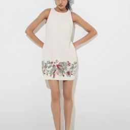 Bombay Paisley by Westside Off-White Floral Print Straight Cotton Dress-image-38