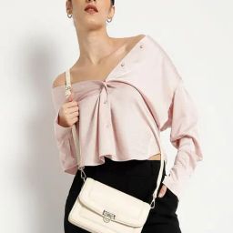 Tyra Dahlia Beige Solid Faux Leather Sling Handbag-47