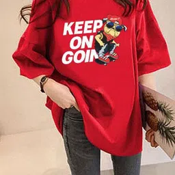 Outzidr Women Typography Printed Regular Fit Longline Tshirts-image-25