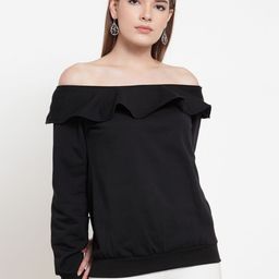 Belle Fille Women Black Solid Sweatshirt-image-81