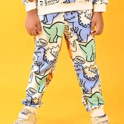 Anthrilo Boys White Printed Joggers-image-13
