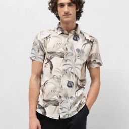 U.S. Polo Assn. Denim Co. Beige Cotton Slim Fit Printed Shirt-picture-14