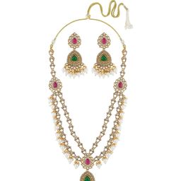 Zaveri Pearls Stone-Studded & Beaded Jewellery Set-12