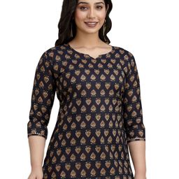 CORSICA Women Ethnic Motifs Print Sweetheart Neck Top-image-62