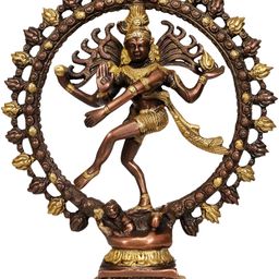 Exotic India Brown & Gold-Toned Nataraja Idol Showpiece-image-79