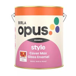 Birla Opus Style Covermax Gloss 4 L Smooth Glossy Finish White Enamel for Metal, Wall and Wood Surface-image-94