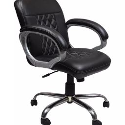 Caddy Low Back Revolving office and Home Chair Black PU Leatherette CD175-picture-42