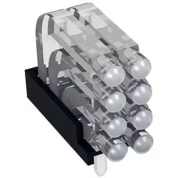 MENTOR PCB Mounted 8-Way Right Angle LED Light Pipe Quad-Level-Row Clear Dome Lens, 1296.2024 (Pack of 5 Pcs)-image-93
