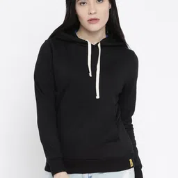 Campus Sutra Women Black Solid Sweatshirt-picture-44