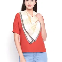 Style Quotient Yellow Checks Scarves-picture-48