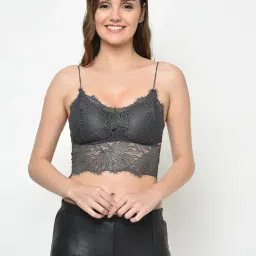 Da Intimo Grey Lace Non Wired Padded Bralette-picture-23