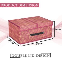 Kuber Industries Maroon 5 Pieces Foldable Double Lid Multi-Utility Organisers image 4