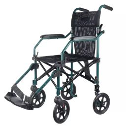 icare Powder Coated Aluminium Transit Wheelchair 100 Kg Load Capacity, SWC-PC A113T-6